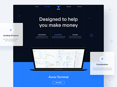 Aurox Landing blockchain crypto cryptocurrency design digital ethereum ethworks ui user experience ux