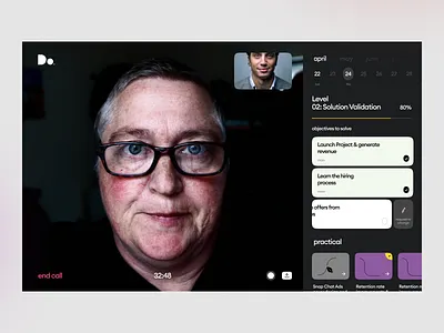 Dorm Dashboard — Call Screen app call chat dashboard design education interface ui ux video website zoom