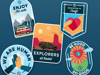 Our Polarsteps values branding design illustration polarsteps stickers travel travel app values vectorart