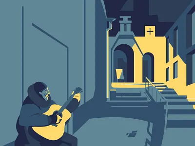 Street musician in Tallinn adobeillustrator animal art artwork design digitalart drawing europe guitar illustration illustrator musician street vector vector art