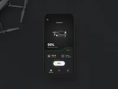 #27 Drone Controller 3d after effects animation app clean control controller dark dark theme dji drone interaction interactive interface mobile ui ux ui