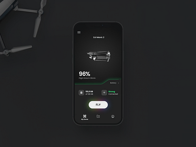#27 Drone Controller 3d after effects animation app clean control controller dark dark theme dji drone interaction interactive interface mobile ui ux ui