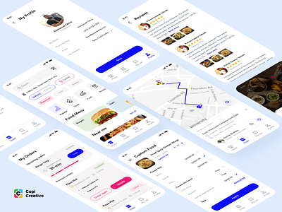 Piver - Food Delivery App Design app capi creative delivery delivery app design food app home logistics mobile order shipping ui ui kit