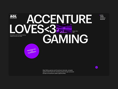 Accenture Gaming League design flat interface layout typography ui ux web website