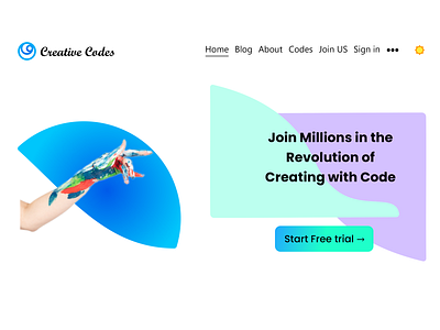 Creative Codes Landing Page design illustration landingpage minimal page design ui ux web website