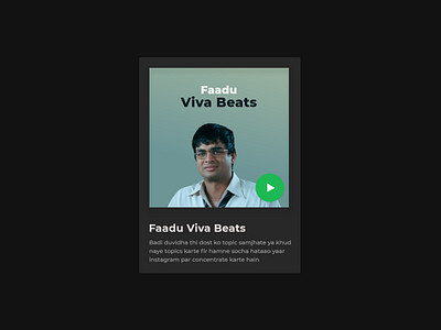 Spotify Playlist UI Card [Farhan Quershi] [3 idiots] 3idiots app black bollywood card cards dailyui design films flat green minimal music music app spotify typography ui uicard ux web