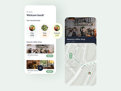 Caffe app app design eat illustration mobile ui ux