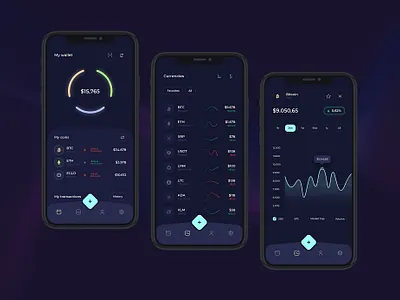 Cryptocurrency / Wallet Concept App app bitcoin concept creative crypto crypto wallet cryptocurrency design exchange interface mobile ui user interface ux wallet