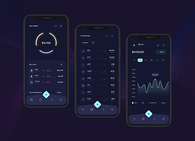 Cryptocurrency / Wallet Concept App app bitcoin concept creative crypto crypto wallet cryptocurrency design exchange interface mobile ui user interface ux wallet