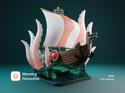 The Undoing 3d anchor blender blender3d cthulhu cthulu illustration isometric isometric illustration kraken ocean sea shield ship shipping ships tentacle tentacles viking wooden ship