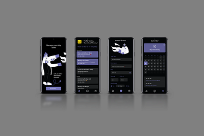Task Manager UI app application calendar clean ui daily design illustration management mobile mobile app mobile ui schedule task task list task management task manager ui ux vector work