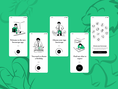 Horoscope App IOS Design 2021 app best green horoscope new trend