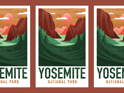 Yosemite cliffs design drawing environment grain illustration lake landscape mountains national park park procreate river series shading sun texture trees valley yosemite