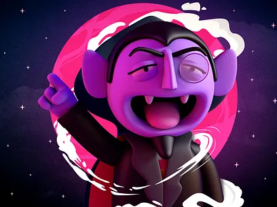 Count Von Count 3d c4d character character design characterdesign cinema4d design illustration photoshop render