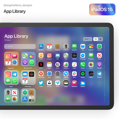 App Library - iPadOS 15 app library ios15 ipados15 ipadpro wwdc wwdc2021 wwdc21