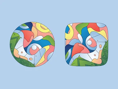 Turf flat gradient illustration illustrator minimal simple