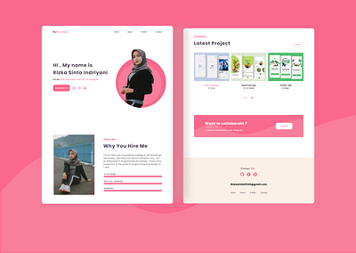 Portofolio Feminine Theme design ui ui design web