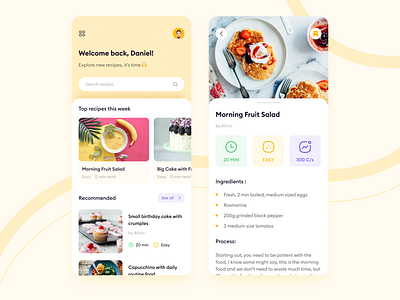 Food Recipes Blog - Mobile App app blog concept cooking design food mobile page recipes ui ux website