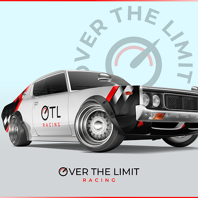 Over The Limit Racing awesome branding design logo racing car simple sports design