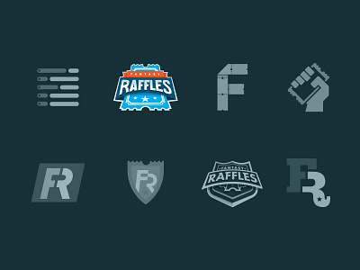 Fantasy Raffles :: Logo Exploration all caps blue brand branding exploration fantasy football logo logo mark logotype raffle sports ticket word mark wordmark