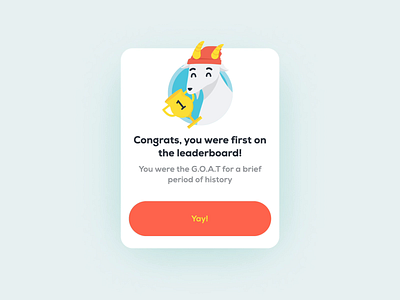 GOAT card animation 🐐 animation card design cards ui celebration character character animation design goat graphic design illustration illustrator lottie motion stacks ui ux vector