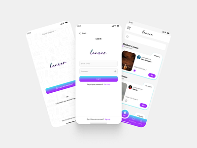 Lenser Project app blockchain branding mobile modern nft ui ux