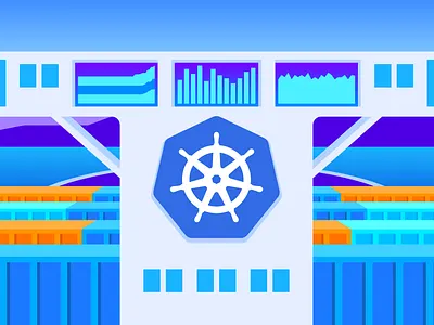 Monitor Kube State Metrics With Datadog adobe illustrator analytics branding container containers dataviz design editorial editorial art editorial illustration illustration illustrator kubernetes monitoring perspective ship tech vector vector art vector illustration