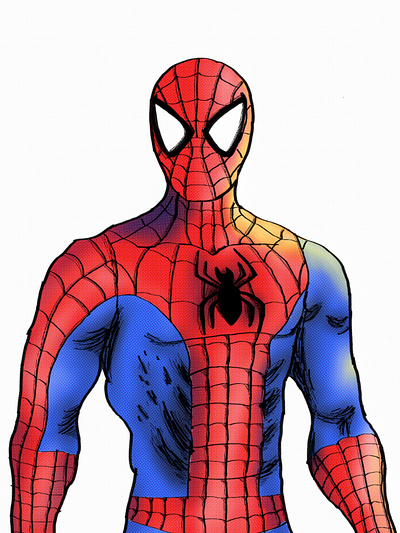 Spidey comics halftone illustration procreate spiderman