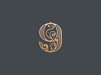 Number 9 36daysoftype 36daysoftype08 decorative design design challenge lettering lettering art logo monogram nine number 9 ornamental typography vector