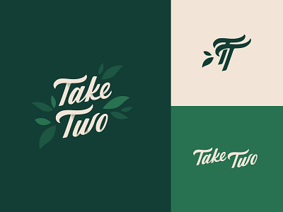 Take Two Barley-Milk - Branding barley milk monogram plant based script second chances type