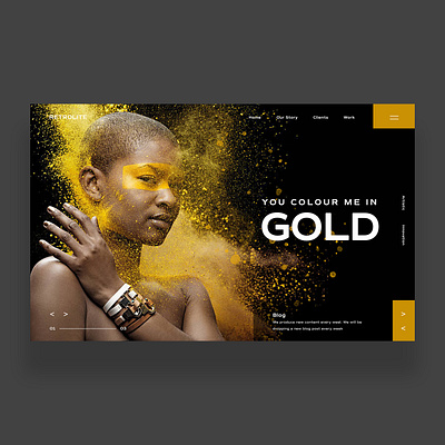 You Colour Me In Gold Website Ui Design Concept daily design design inspiration graphic design photography ui ui design uiux ux ux design web design