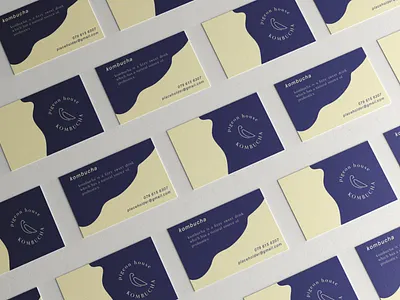 Pigeon House Kombucha business card design busines card design graphic design logo logo design