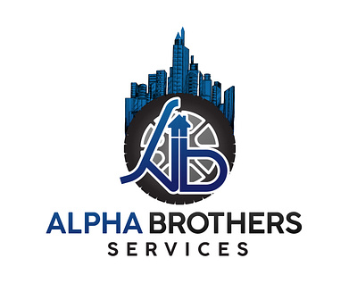 Alpha Brothers Logo Design With Skyline adobeillustrator branding characterdesign design graphic design illustration logo logodesign vector