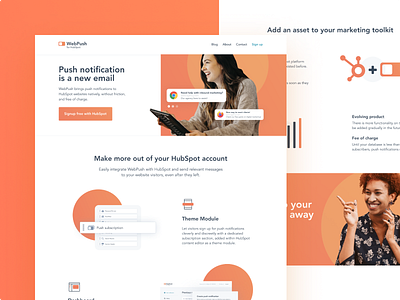 WebPush landing page cta button hubspot hubspot app hubspot design hubspot landing page inbound marketing landing design landing page landing page design marketing site marketing website ui ui design visual design web webdesign website