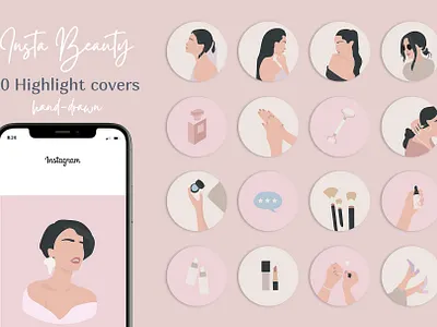 30 Instagram Highlight Covers beauty product beauty salon cover design cover instagram creative design fashion girly instagram instagram template social media template
