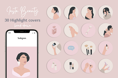 30 Instagram Highlight Covers beauty product beauty salon cover design cover instagram creative design fashion girly instagram instagram template social media template