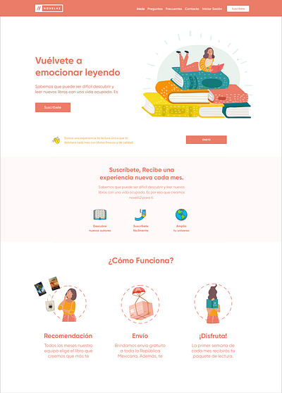 Novel 42 Landing design flat illustration illustrator landing page minimal ui vector web design website