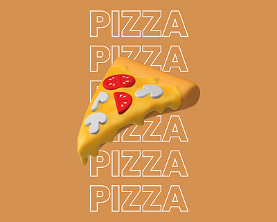 PIZZA PIZZA PIZZA 3d design figma figmadesign graphic design illustration minimal typography vector