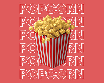 POPCORN POPCORN POPCORN 3d design figma figmadesign graphic design illustration minimal typography vector