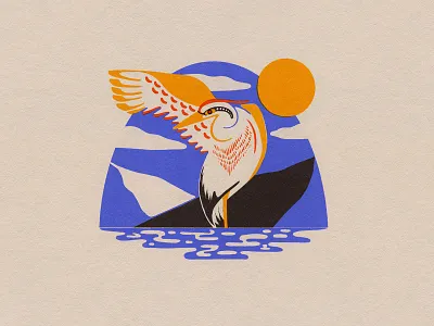 Looking West animal art animal illustration bird art bird illustration design editorial flat illustration illustrator matchbook vintage style