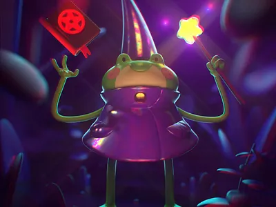 Wizard Frog 🐸✨ 3d 3d art 3d illustration 3dmodelling character color design illustration render