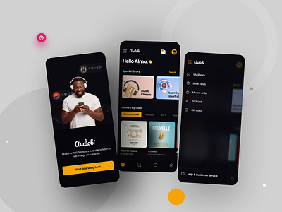 Audiobi App app application audible audio audio app audio player audiobook book listening mobile product design reading app ui ui design ux