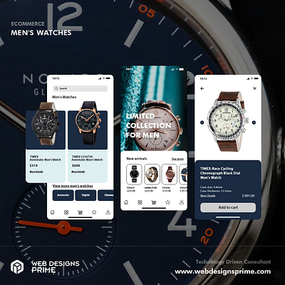 Men's Watches Mobile UI design animation app branding design ecommerce business ecommerce design ui ux web website