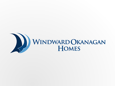 Windward Okanagan Homes - Horizontal Version branding builder construction developer homes kelowna logo nautical okanagan penticton real estate realestate sail sailing vernon