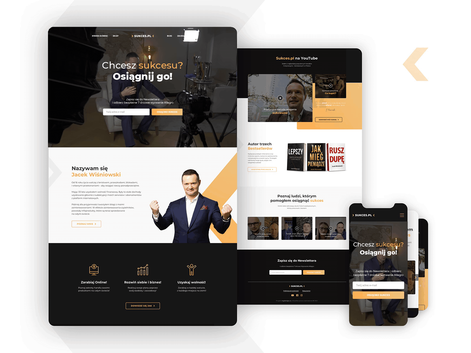 Personal Landing Page - Sukces.pl animation business coach design landing landingpage motion site success ui user inteface ux uxui video web webdesign website