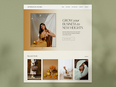 Afternoon Studio creative portfolio earthy feminine landing page portfolio site squarespace squarespace website tones web design website website design