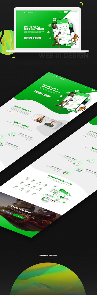 CoachMe brand identity graphic design icon design landing page ux ui design website design