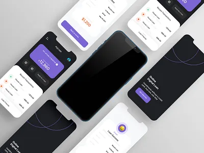 Online Digital Loan Exploration 💸 app dark design finance app icon illustration ilustrasi light phone ui ux