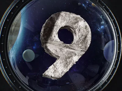 9 is for 9 planets 36days 36daysoftype 36daysoftype08 3d 3d art astronaut c4d cgi cinema4d illustration nasa nft nftart planet redshift redshift3d render space spaceman typogaphy