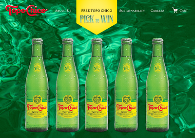 Topo Chico Landing Page #2 | Pick to Win coupon landing page mineral water quickie soda can topo chico ui web